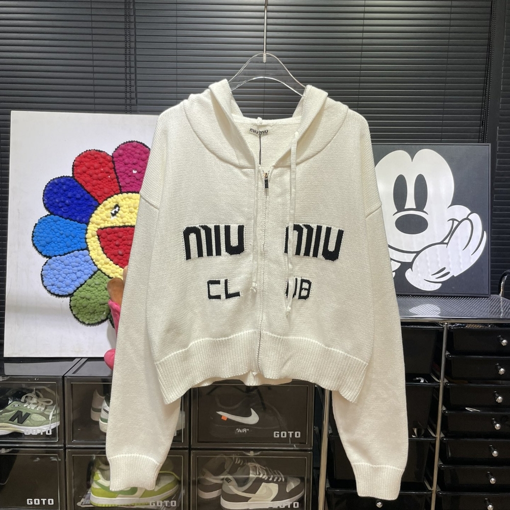miumiu women's knitted cardigan jacket
